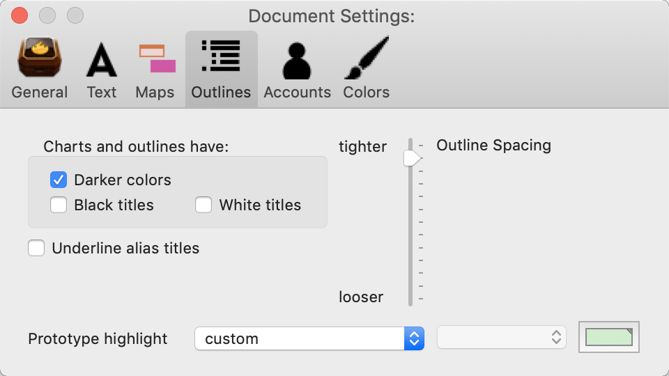 Charts and outlines have: