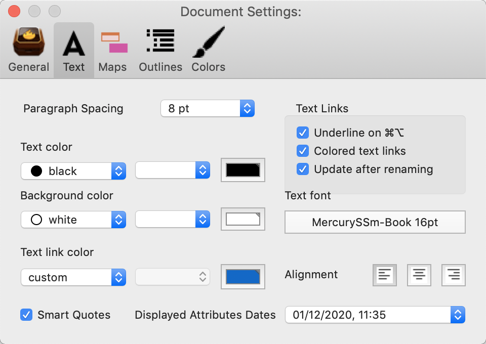 Displayed Attributes date format