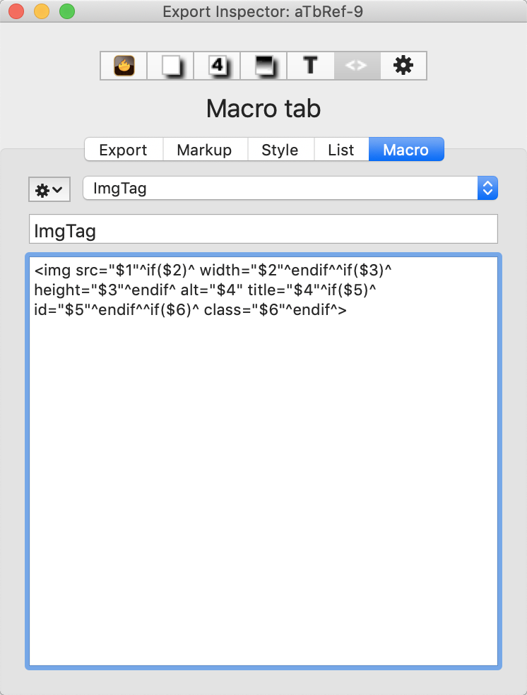 Macro tab