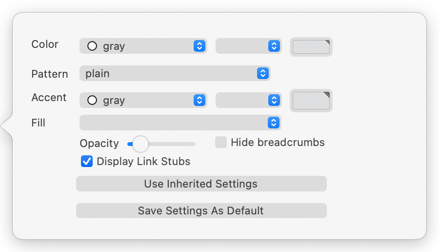 Map Settings pop-over